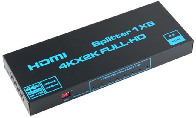 컴스 2.0B 1-8 4K 60Hz EDID 수동스위치 HDMI 분배기, 1개