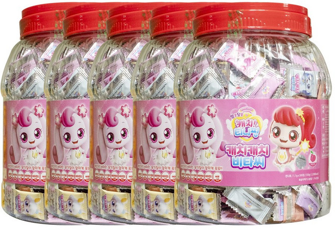 캐치티니핑 캐치캐치 비타씨 500정 어린이집 유치원 생일잔치 대용량, 5개