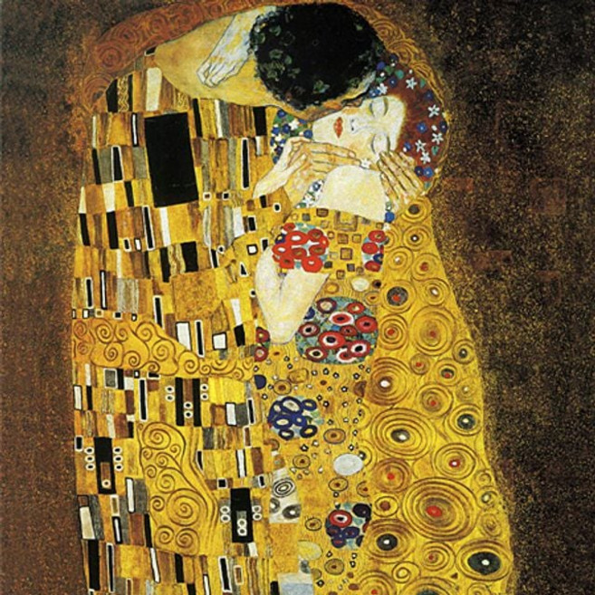 챔버아트 클림트 키스 명화 미니퍼즐 2000피스 직소퍼즐액자 CA2002, 퍼즐+매트앤틱액자, 1개