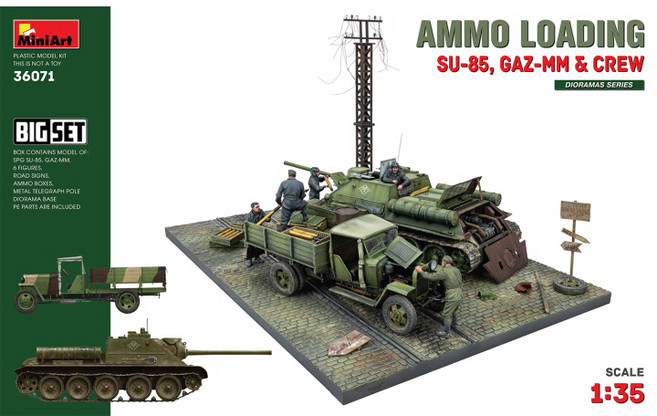 BE36071 1대35 보급 중인 소련군 (SU-85 GAZ-MM 트럭 및 피규어 포함), 1세트