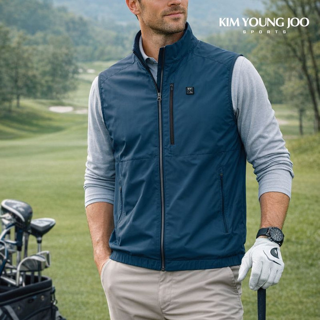 김영주 스포츠 남성 경량 골프 조끼 베스트