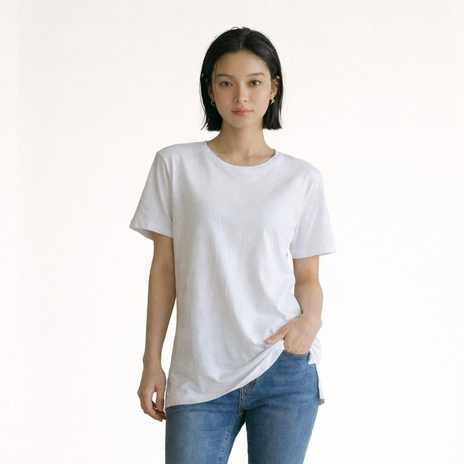 아베티 루즈핏 롱 레이어드 티셔츠 여자 빅사이즈 트임티