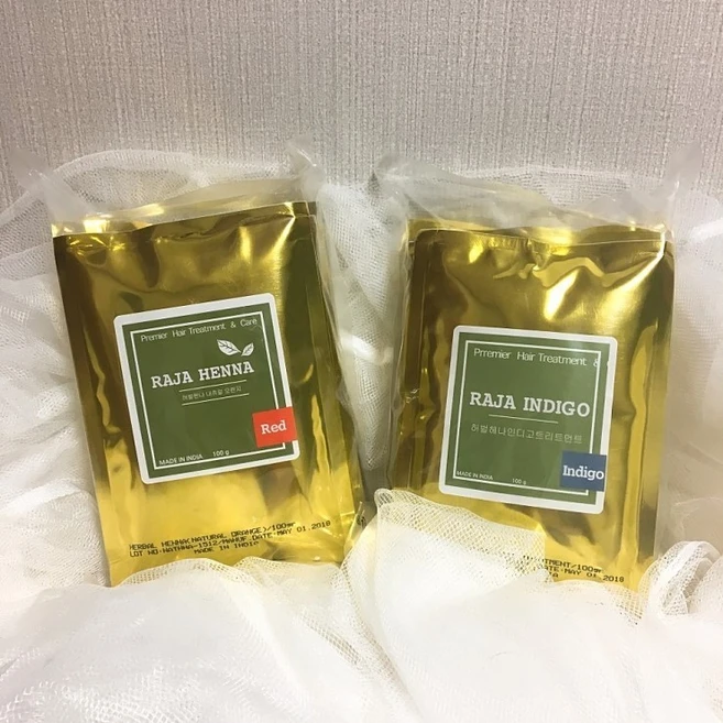 100% 천연 헤나 가루 500g 대용량 [인도 라자스탄 현지농장 운영] 레드 인디고 천연 염색약, 기본 레드, 5개 - 쿠팡