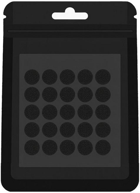 다용도 원형 벨크로 양면 찍찍이 보슬이 까슬이 부직포 지름 2cm 블랙, 1개