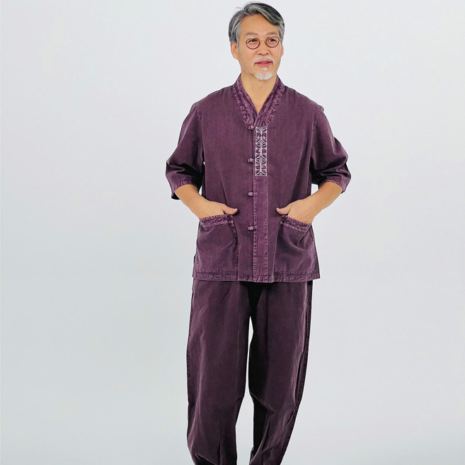 백제봉 생활한복 여름 7부 전통문양 저고리 바지 한벌 개량한복 세트 남자 남성 여자 여성 5색상