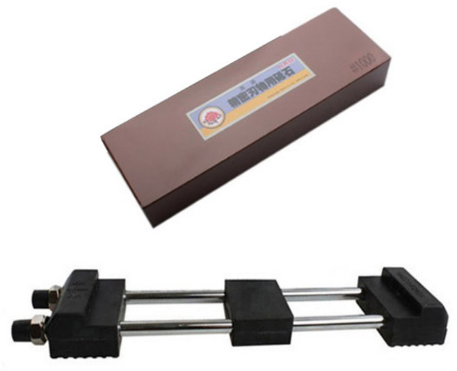 목단 숫돌 1000방 + 숫돌받침대(고무) 세트, 1개