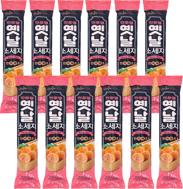 진주햄 옛날 소세지 1kg x / 홈소세지 분홍소시지 어육소시지 업소용 반찬, 12개