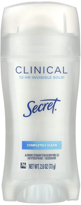 Secret Clinical 72 HR 인비저블 솔리드 디오도런트 컴플리틀리 클린 73g(2.6oz), SecretClinical72HR인비저블솔리드디오도런트, 73g, 1개 - 쿠팡