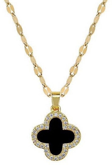 JONNEIC 조네익 양면 목걸이 알러지 변색 없는 네잎클로버 행운 목걸이(선물 포장)