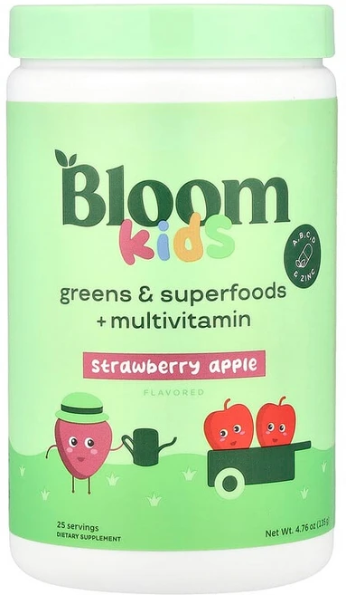 Bloom 어린이 녹색 채소 슈퍼 푸드 + 종합비타민 딸기 사과 135g, Bloom, 어린이, 녹색 채소 & 슈퍼 푸드 + 종합, 1개 - 쿠팡