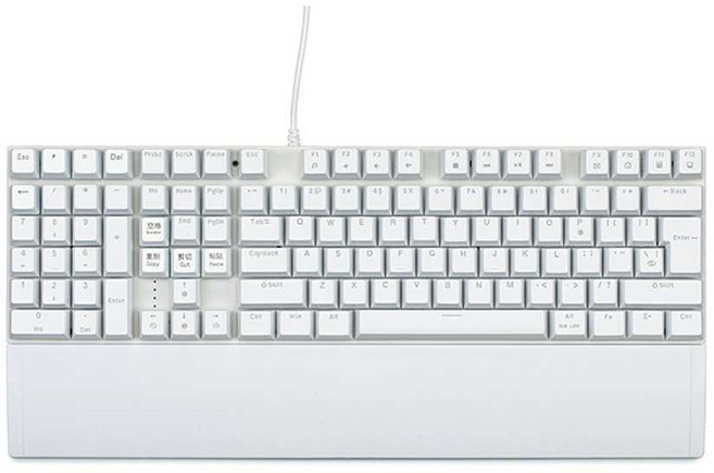 왼손키보드 왼손잡이 포토샵 텐키 왼쪽 게임 역방향, 1개, 적축) 유선 화이트