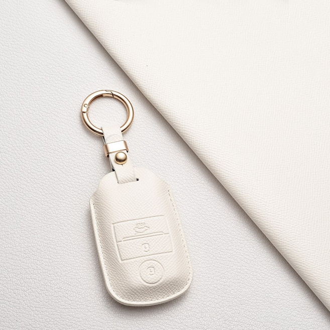 기아 키 커버 케이스 A4타입 4버튼 호환 (K3K5쏘울올뉴카렌스카니발니로쏘렌토스포티지 등), 기아/A3 타입, 아이보리