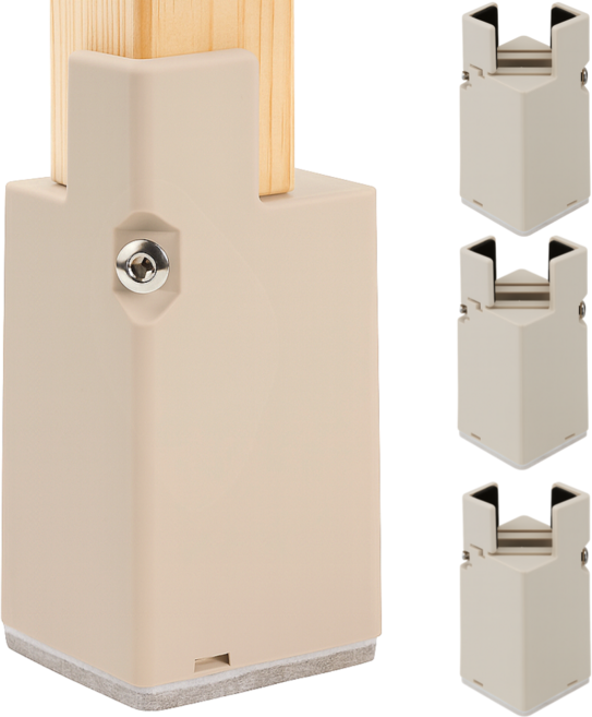 곽씨네슈퍼 가구 다리 너비 조절 높이조절발 10cm 사각, 크림베이지, 4개