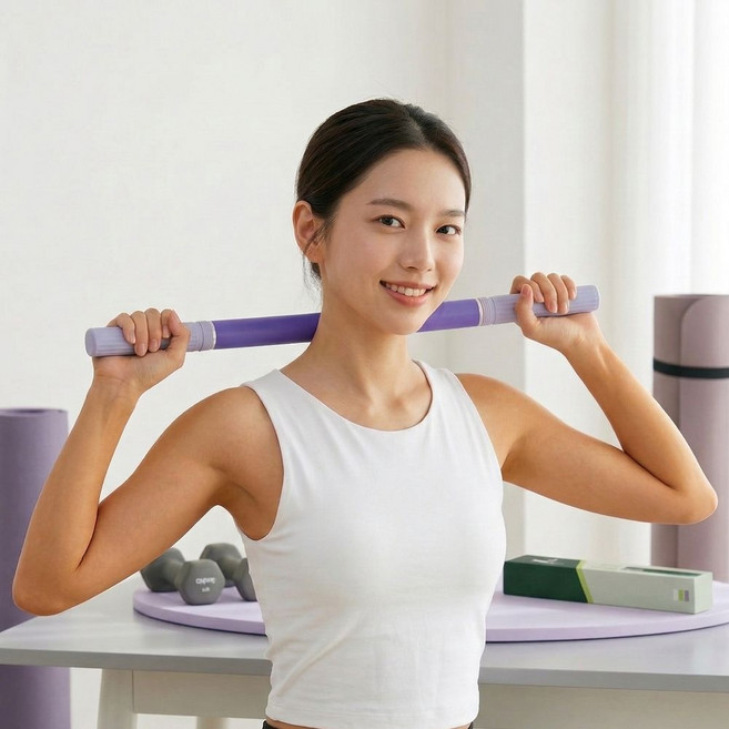 전신 근막이완 마사지스틱 종아리 롤러 요가 봉, 딥 퍼플, 1개