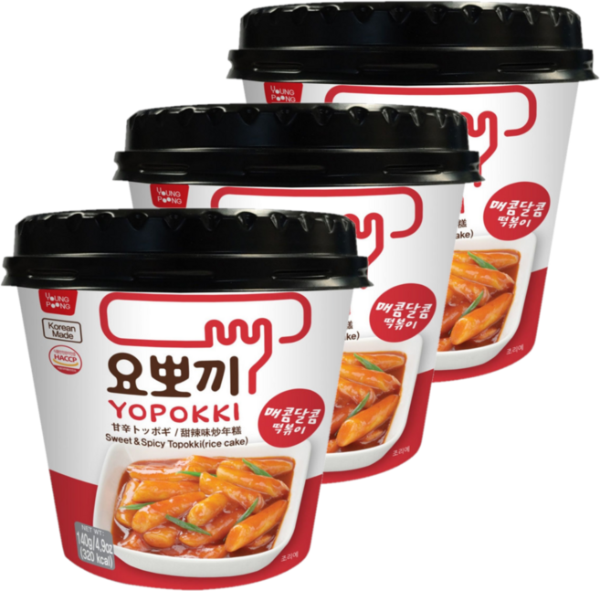 요뽀끼 매콤달콤 떡볶이 140g 3개 you*35883Cl