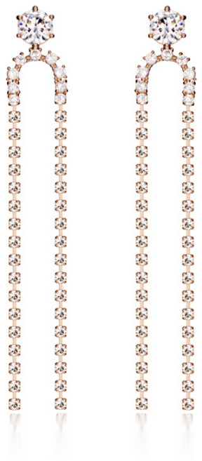 [끄란느] 블링 큐빅 체인 롱 귀걸이 C8EB049