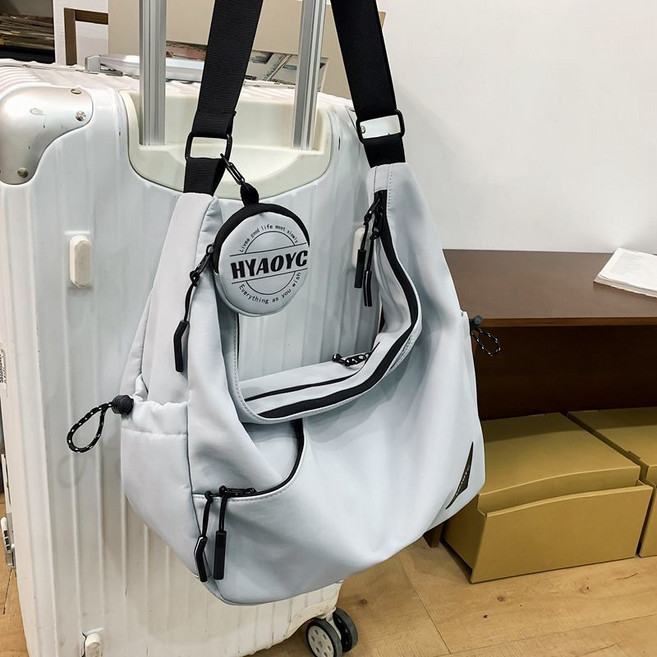 斜挎包 潮休閒通勤包 單肩包 女包 2025新款機能騎行包 郵差包, 灰色, 1個