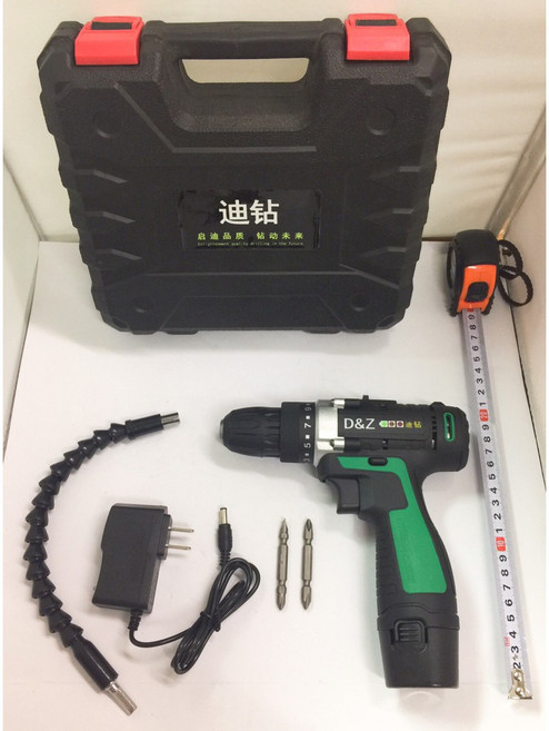 D&Z 鋰電電鑽 雙速可正反轉 手提盒組, 1個, 12V 一電一充(單電) 簡配塑盒