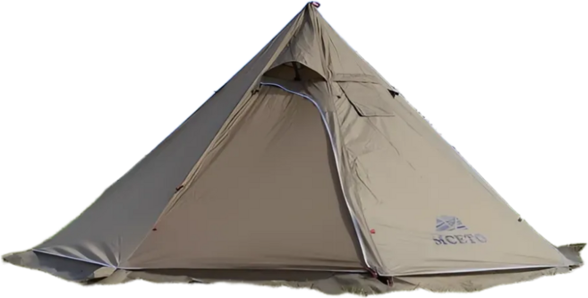 Mountain Cattle MCETO 8각 티피 텐트 초경량 백패킹 쉘터 난로 연통홀 포함 (3컬러), 2~3인, 브라운