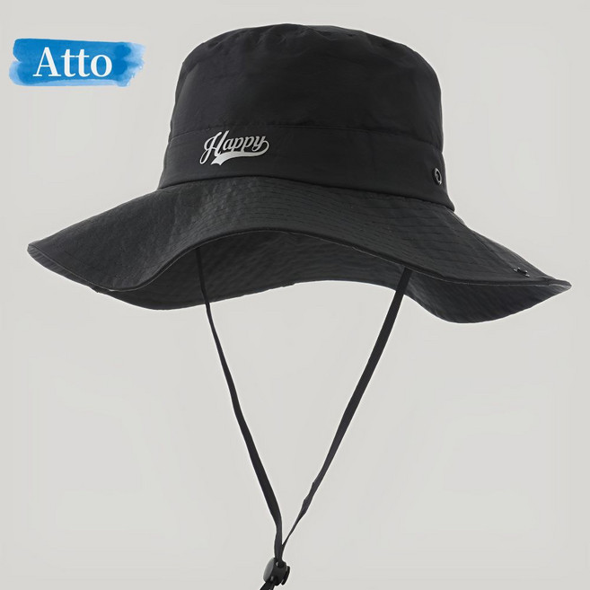 아토 벙거지 대두 자외선차단 등산 낚시 캠핑 아웃도어 모자 와이드 버킷햇 UV차단 햇빛삭제 빅사이즈, 블랙