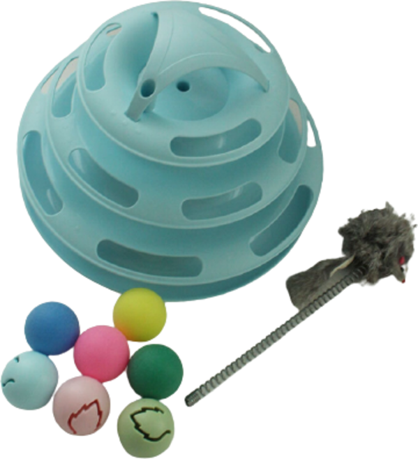 4단 매직볼 반자동 트랙타워 공놀이 분리불안 사냥활동, 1개