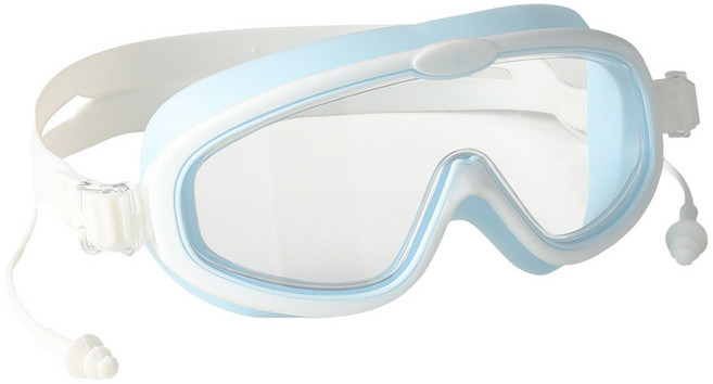 안심소재 우디우디 자국 안 남는 김서림방지 어린이 유아동 고글 수경, 1개, 스카이화이트