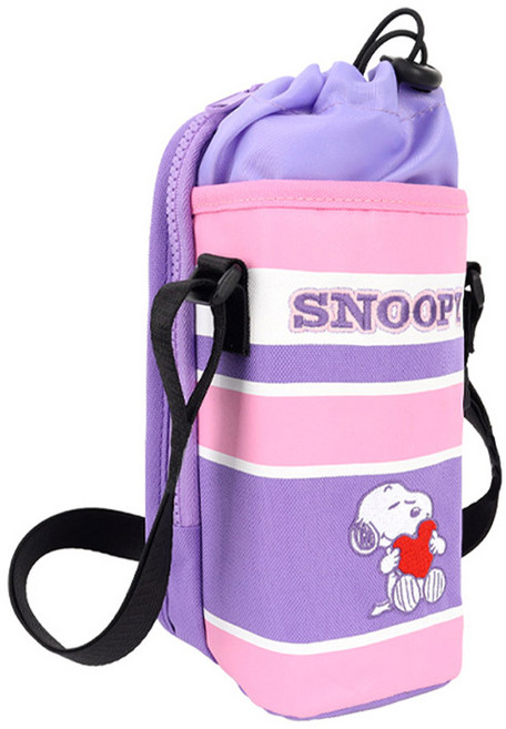 여아용 데일리 물병가방 스누피 피너츠 맥스 포켓 물병주머니 물병 수저통 수납 파우치 가방, PURPLE(퍼플), 1개