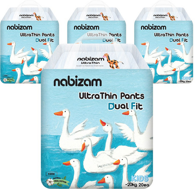 나비잠 울트라씬 듀얼핏 팬티형 기저귀, 키즈형(Kid), 80매