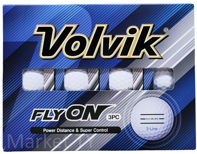 볼빅 플라이온 3피스 3선 골프공 24개입, white, 1개
