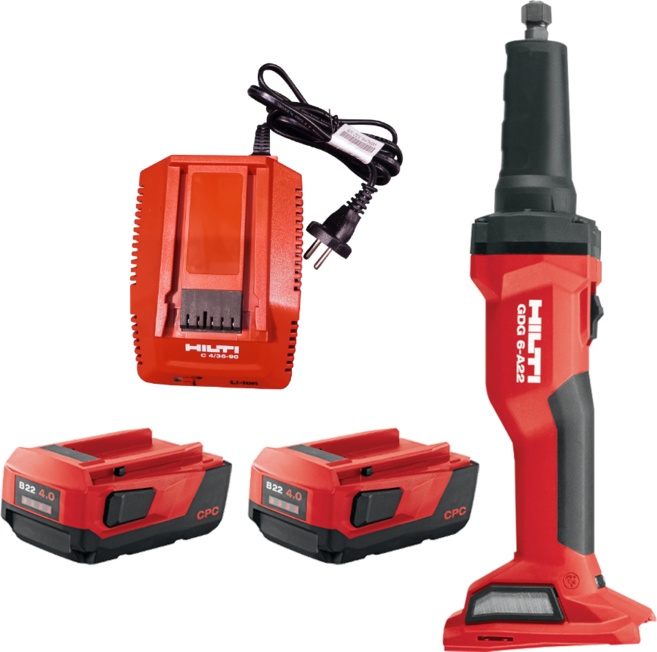 HILTI 힐티 충전 다이 그라인더 GDG 6-A22 22V 4.0세트(배터리2개 충전기1개 포함), 1개