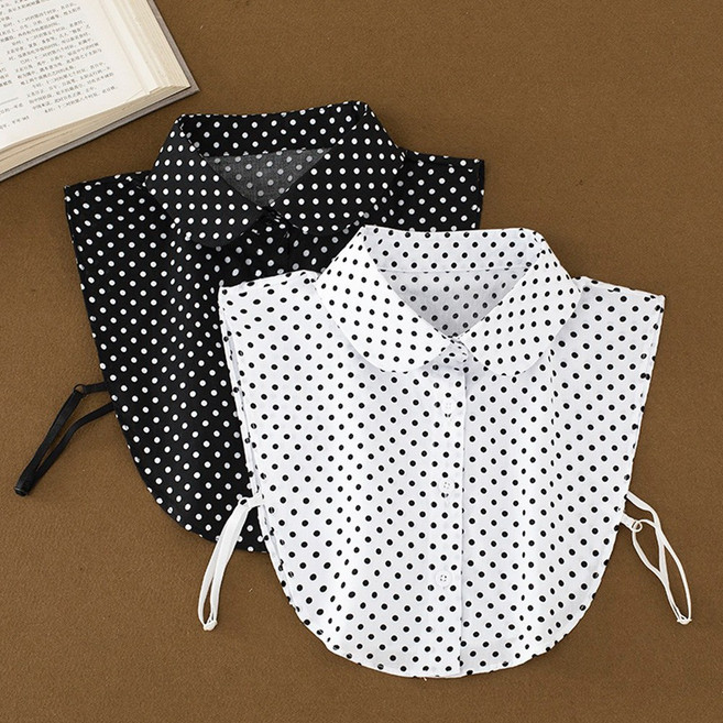 코코드림 YHM22115 도트 라운드넥 페이크 레이어드 블라우스 셔츠 카라 2P 세트