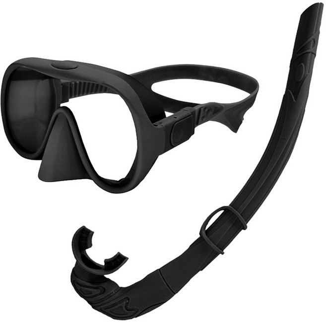 쉬핑 스노쿨링마스크 일안식 소프티 수경 마스크, 블랙