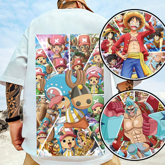 빅브라더맨 원피스 슈퍼 코믹스 반팔티 105-110 루피 쵸파 애니 옷 프랑키 만화 티셔츠