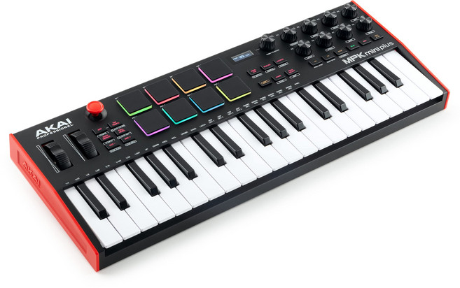 Akai Professional 37 USB MIDI MPC x8 CV Gate MIDI Mac Window PC MPK Mini plus (아카이 프로) 키 키보드 컨트롤러 패드 스텝 시퀀서, 1개, 1) MPK Mini Only+MPK Mini