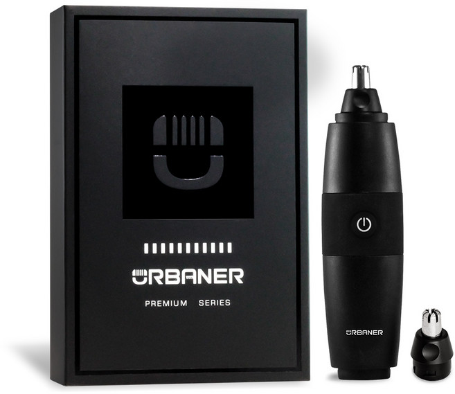 【URBANER 奧本電剪-直營】 PREMIUM水洗式電動鼻毛刀, Black, MB-061B+MB-061H (兩入刀頭組)