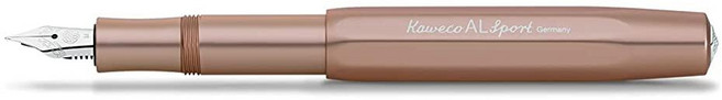 Kaweco AL SPORT 만년필 실버 I 프리미엄 알루미늄 저장소 잉크 카트리지용 펜 13cm Nib: BB (엑스트라 브로드), 로제 골드