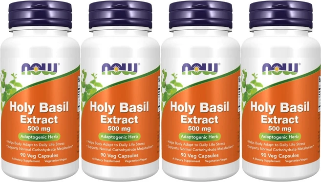 나우푸드 홀리 바질 추출물 500mg 베지캡슐, 90정, 4개 - 쿠팡