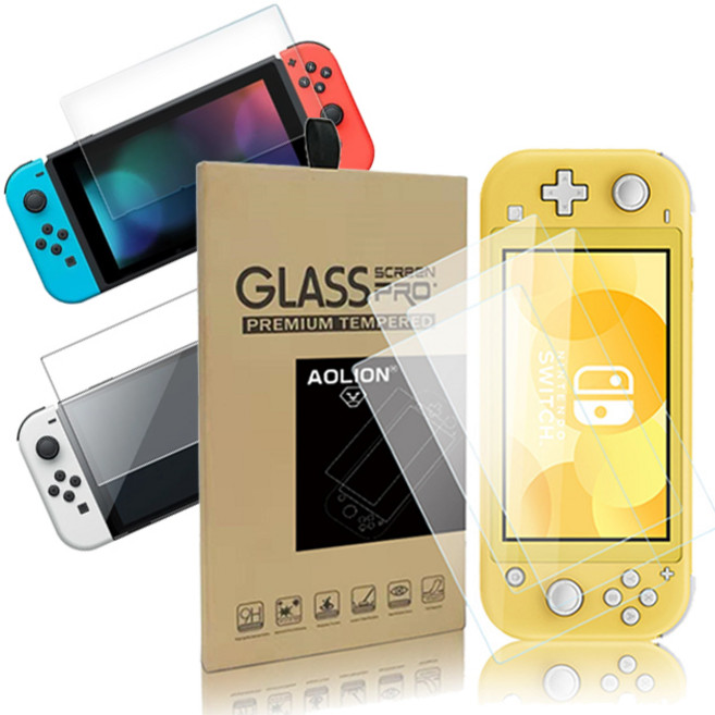 닌텐도 스위치 라이트 OLED 액정 보호 블루라이트차단 필름 강화 유리 지문 방지 스티커, 1-1. 라이트 / 강화유리