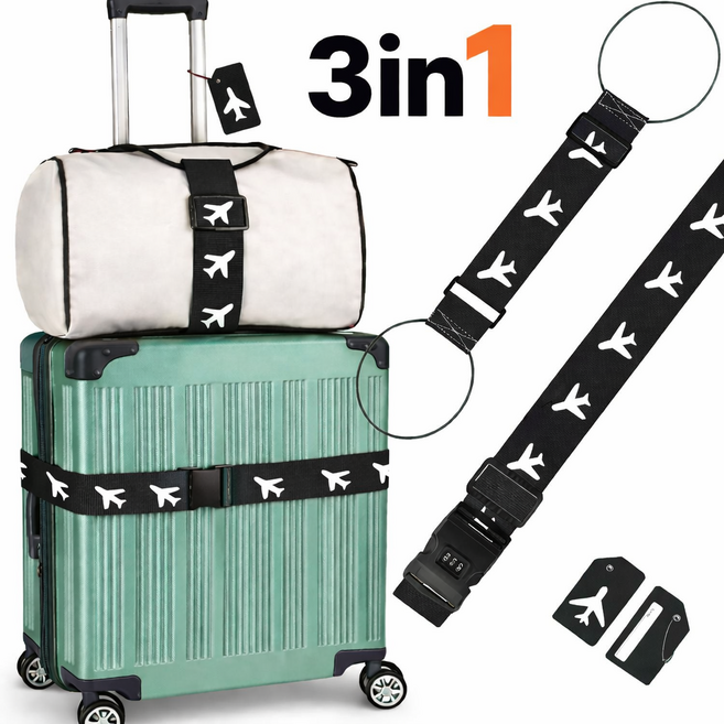 캐리어 벨트 스트랩 여행가방 고정벨트 수하물 잠금 스트랩(1+1+1)