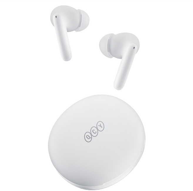 QCY 노이즈 캔슬링 블루투스 이어폰, QCY-T13ANC2 APP, 화이트