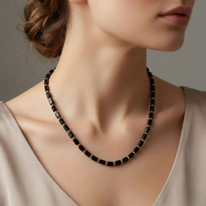 여성 자기장 파워스톤 흑자석 목걸이