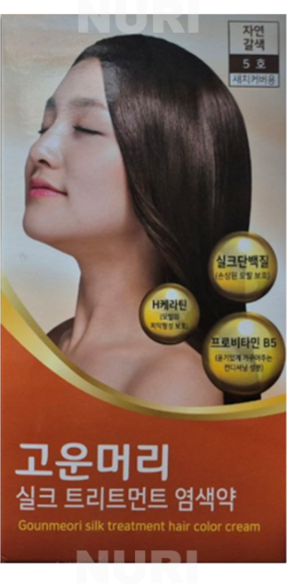 고운머리 실크 트리트먼트염색약 새치커버용 60g, 자연갈색 5호, 3개