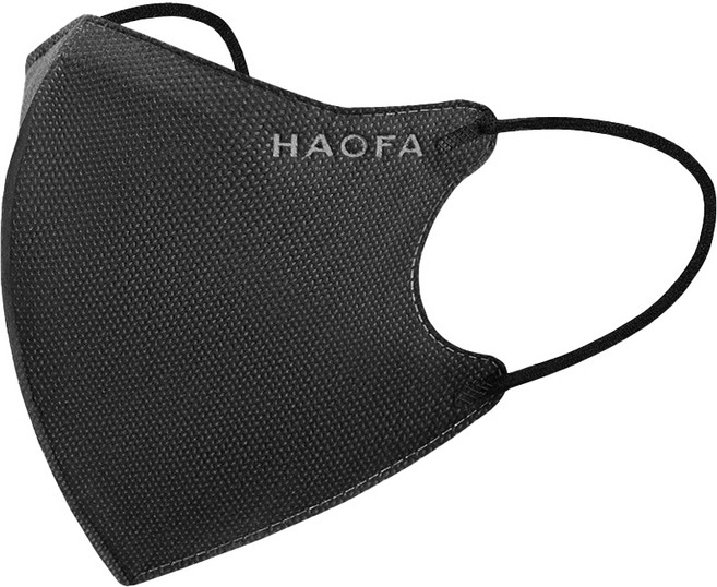 HAOFA PM2.5 防霾口罩, 活性碳/霧黑,(L)成人/加大, 1盒, 30入