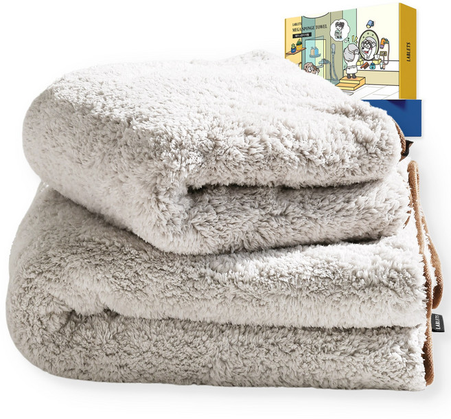 랩릿 반려동물 초극세사 펫타올 목욕타올 수건 소형견 대형견, 1세트, 그레이