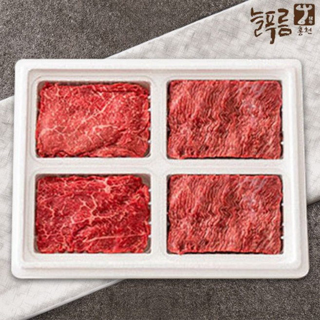 [늘푸름한우] 1등급이상 냉장 실속세트 1호 1.6kg(불고기400g x2팩+국거리 400g x2팩), 1개