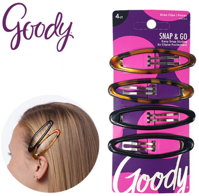 구디 이지 클래식 똑딱핀 4P 09234 타입랜덤 머리핀