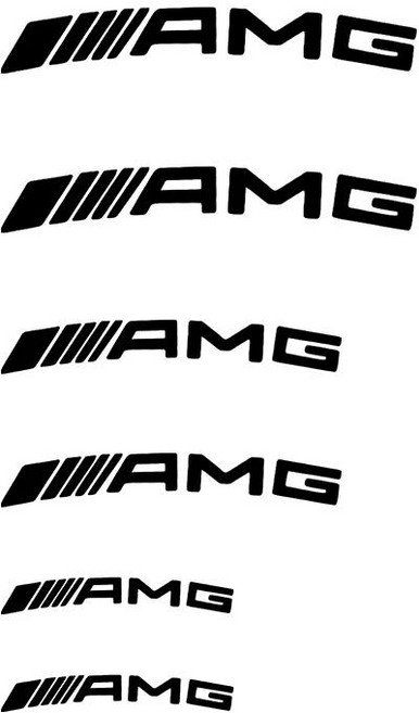 W204 2025 메르세데스 벤츠 AMG 6pcs 자동차 스타일링 자동차 브레이크 캘리퍼스 스티커 AMG 메르세데스 벤, 02 Black, 01 6Pcs