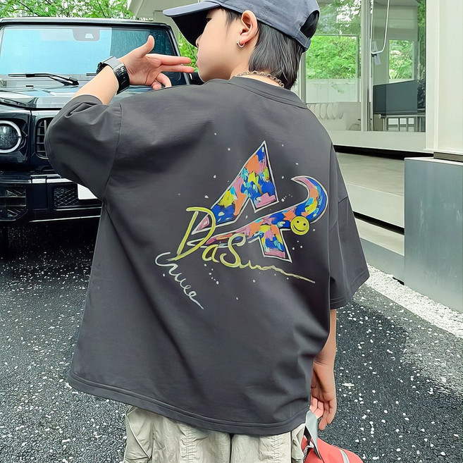 베비포 초중생 루즈핏 삼각그래픽 반팔티 -KA6