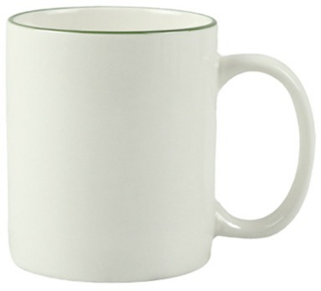 뉴욕 라쿠스 라인 장구 머그컵 300ml 그린 커피 카페, 1개