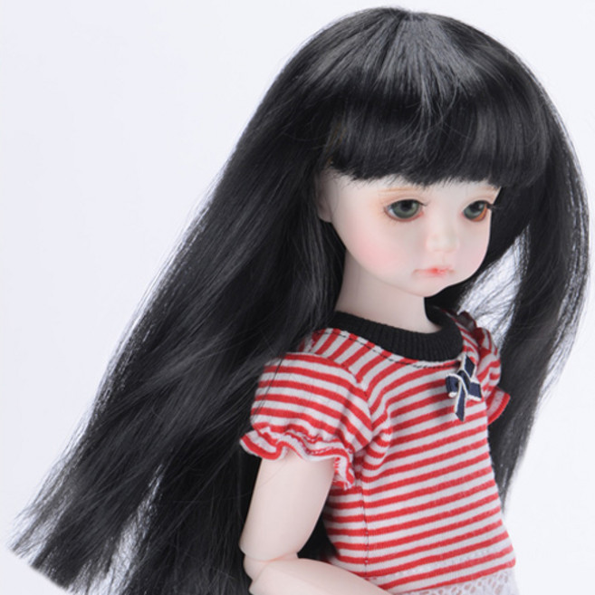 돌모아 구체관절인형 가발 USD 26cm 롱 스트레이트 헤어 블랙 (7) Long Straight Wig (Black), 1개